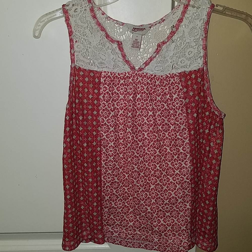 Pink patterned tank top